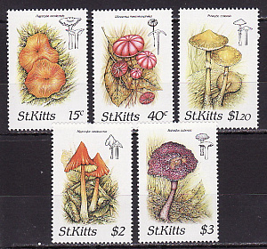 Сент-Китс, 1987, Грибы, 5 марок